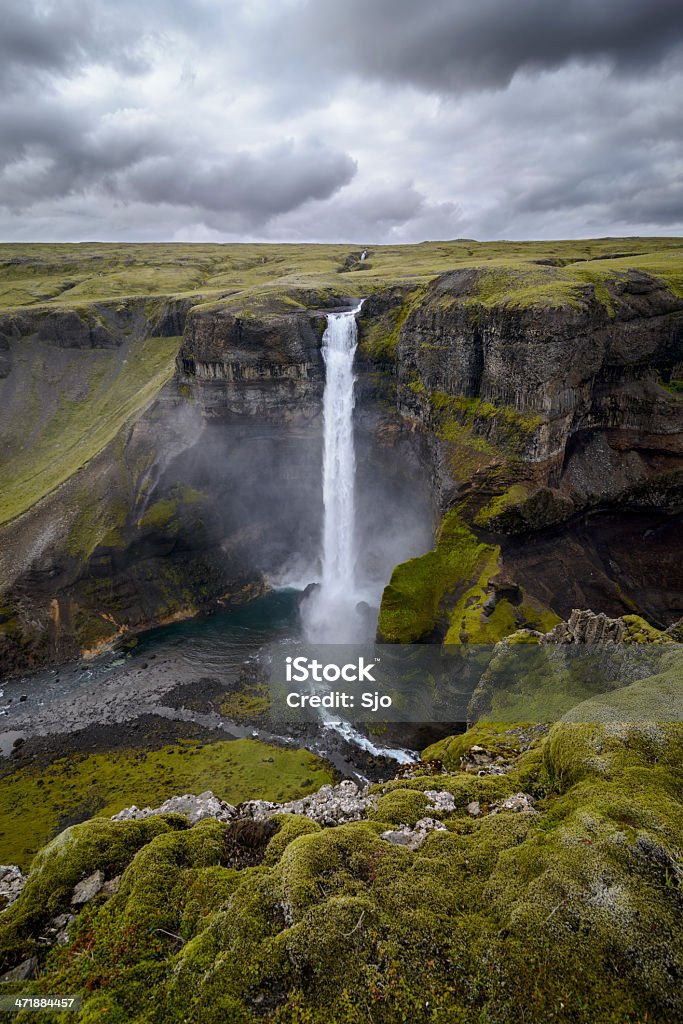 Cascata Haifoss in Islanda - Foto stock royalty-free di Acqua