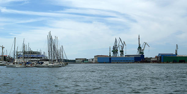 istock Marine cargo port. Cranes. Pula, Croatia 471887203