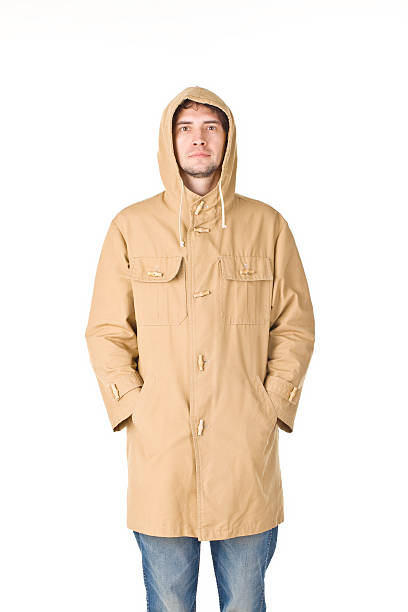 istock Handsome man in brown vintage raincoat. 471887536