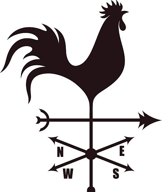 wiatrowskaz - weather vane stock illustrations