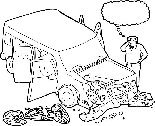 człowiek myśli o wypadek śmiertelny - fatal accident illustrations stock illustrations