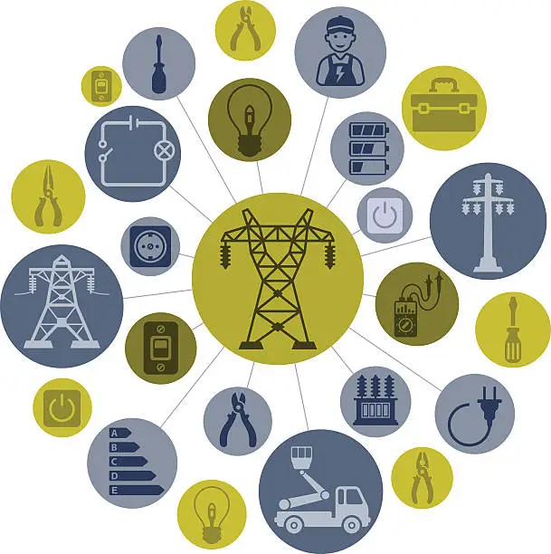 Vector illustration of Electricity Montage