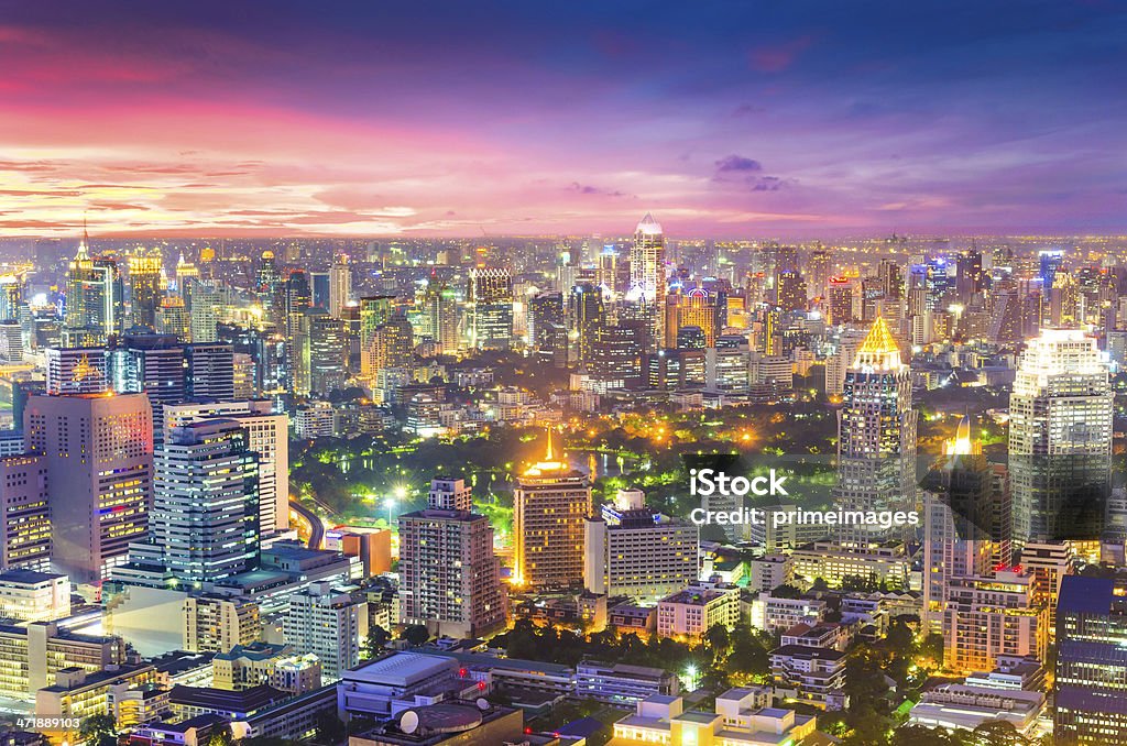 Vista panorâmica da paisagem urbana em Bangkok Tailândia - Royalty-free Ajardinado Foto de stock