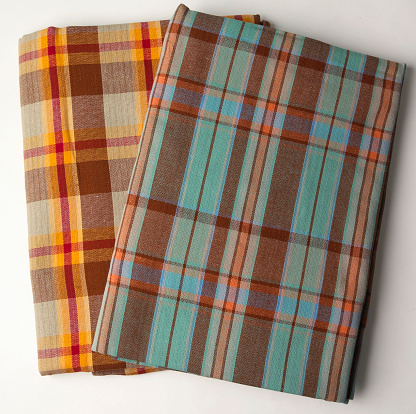 colored checkered stacked cloths, Tablecloth (clipped)