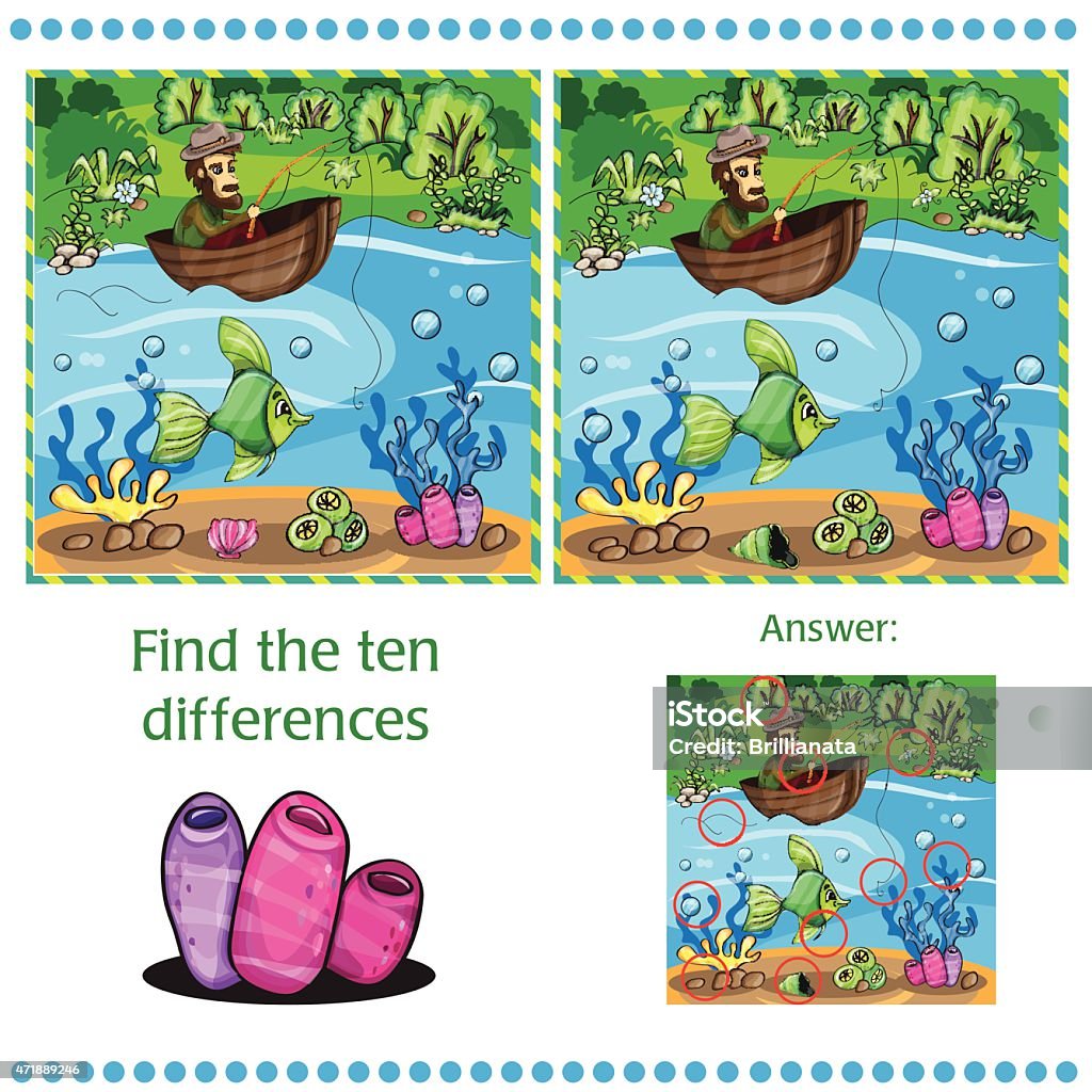 Differences Find Differences Between The Two Images Stock Illustration - Download ...