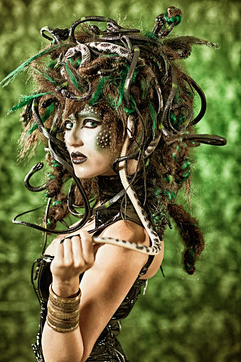 Young Woman in Medusa outfit