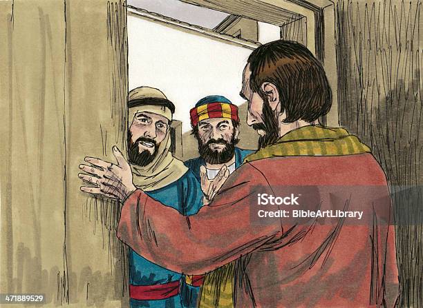 Disciples And Owner Of Passover House Stock Photo - Download Image Now - Apostle - Worshipper, Bible, Easter