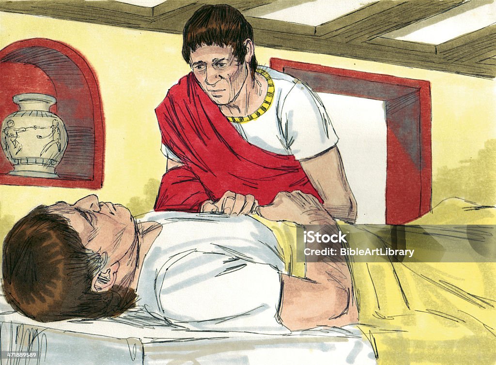 Centurion Servant Sick A Roman centurion (soldier) had a very sick servant. He asked Jewish leaders to talk to Jesus about healing his friend. The leaders went to Jesus and talked to him. Jesus agreed to go to the home of the centurion and the servant was healed. Armed Forces Stock Photo
