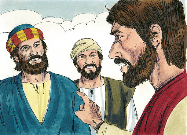 Jesus and Simon Peter Jesus chose twelve men to be his disciples or apostles. They came from all walks of life—tax collector to fisherman. They traveled with him during his ministry years. After his death, resurrection, and ascension, the disciples continued to share the message of Jesus. They shared his story and were empowered by the Holy Spirit to perform miracles. peter the apostle stock pictures, royalty-free photos & images