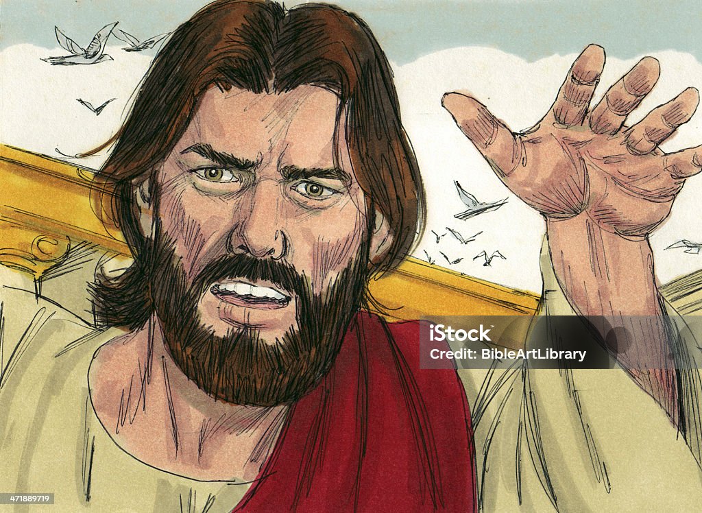 Jesus Rebukes comerciantes - Foto de stock de Apóstolo royalty-free