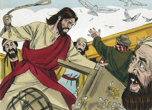 Jesus Turns Over Moneychanger Tables