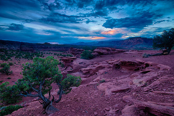 Capital Reef National Park during a storm stock photo