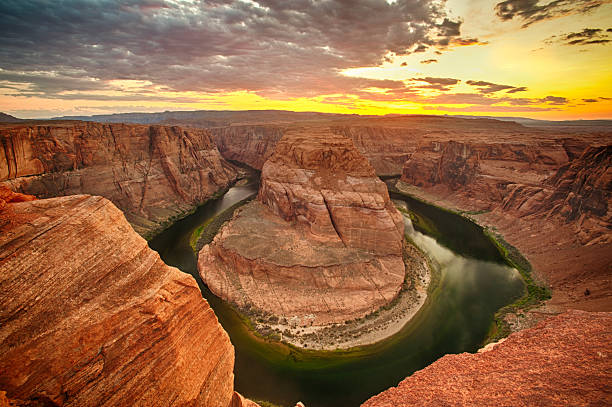 Horseshoe bend on the Colorado river in Page, Arizona stock photo