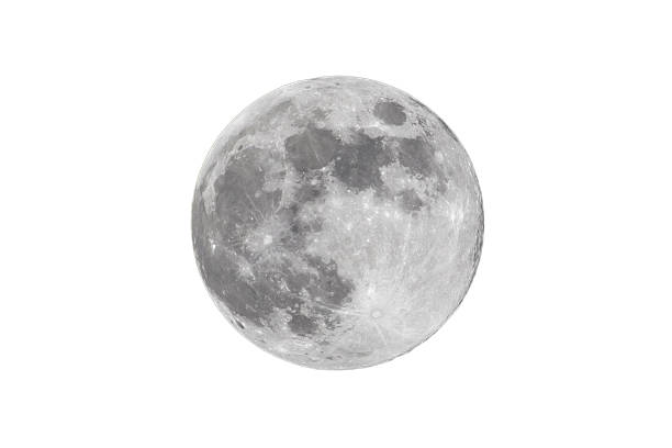 Full Moon in White Isolated stock photo