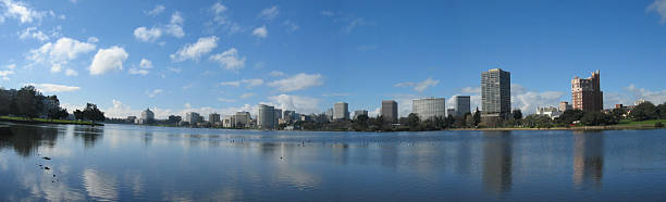 Lake Merritt, Oakland, panorama stock photo