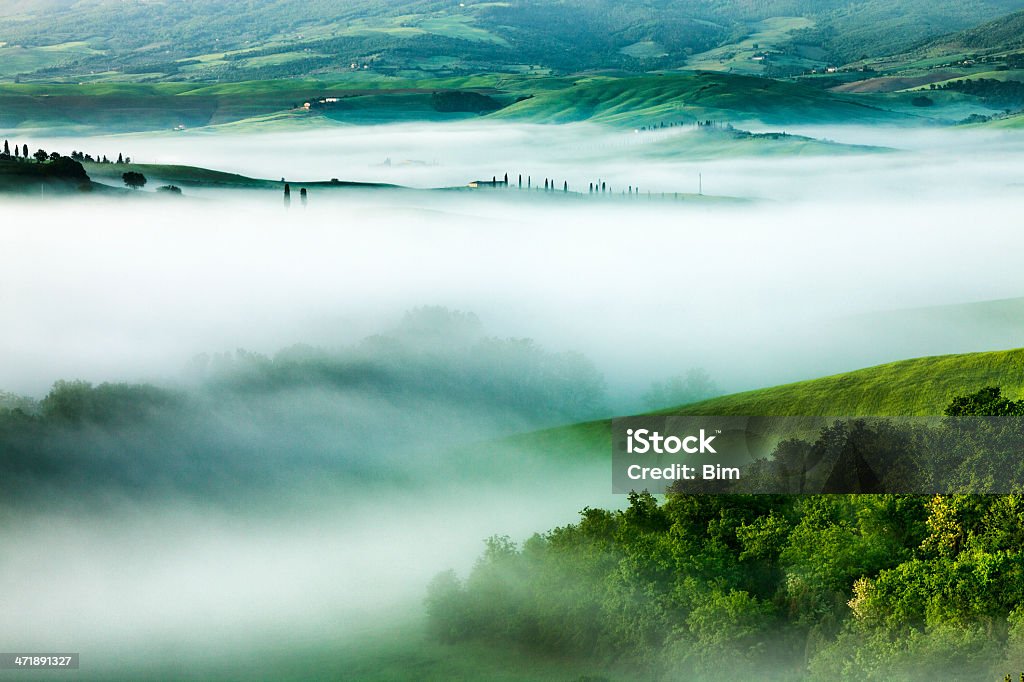 Moirning Brouillard en Toscane - Photo de Agriculture libre de droits