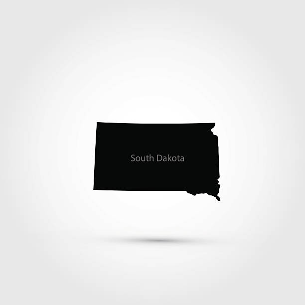 mapa usa stanu dakota południowa - south dakota stock illustrations