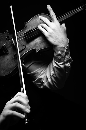 Close up shoot of violin player  My other photo and video files on music and dance theme  
