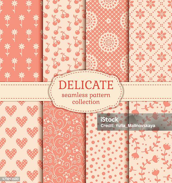 Delicate Patten Delicate Seamless Patterns Vector Set Stock Illustration - Download ...