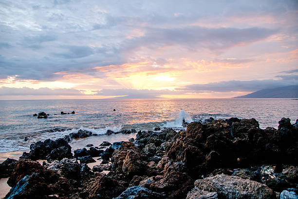Sunset in Kihei, Maui, on Poolenalena beach.
