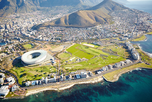 An aerial view of Greenpoint in Cape Town