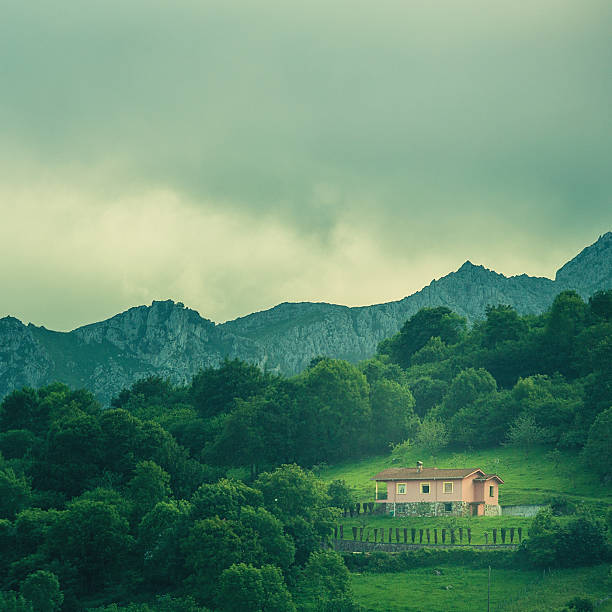rural scene - house in asturias, norther spain