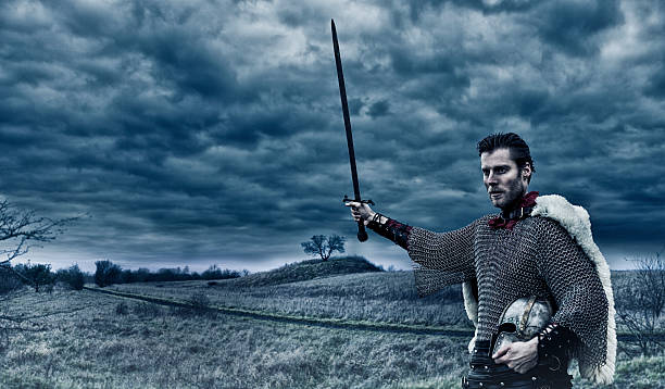 istock Warlord with sword and helmet is ready for battle 471897152