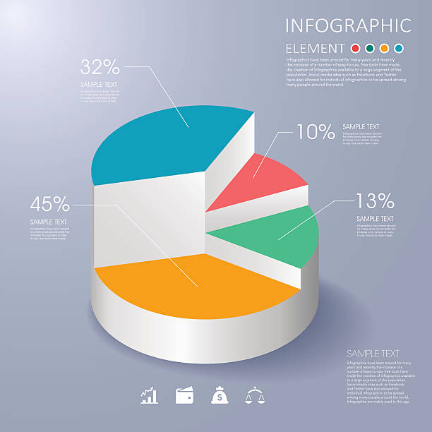 illustrations, cliparts, dessins animés et icônes de vecteur moderne abstrait infographie diagramme des éléments. - circle pie chart computer graphic chart