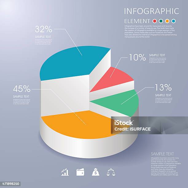 Modern Vector Abstract Pie Chart Infographic Elements Stock Illustration - Download Image Now