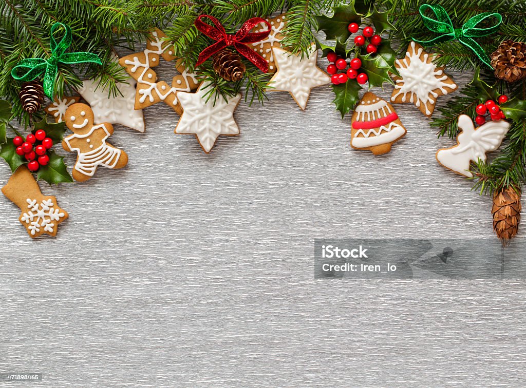 Weihnachten Silber Hintergrund - Lizenzfrei Ast - Pflanzenbestandteil Stock-Foto