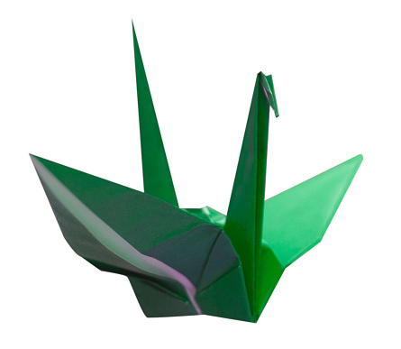 Green / Lime Paper Origami Crane
