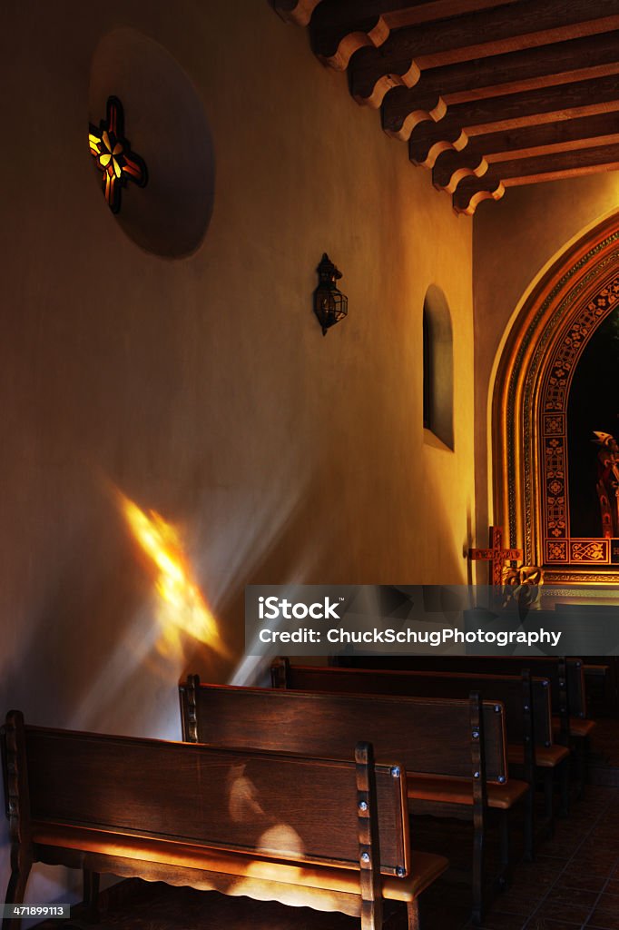 Mission Kapelle spirituelle Licht - Lizenzfrei Innenaufnahme Stock-Foto