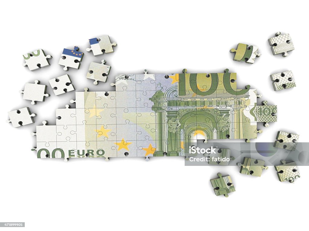 Euro e quebra-cabeça - Foto de stock de Acidentes e desastres royalty-free