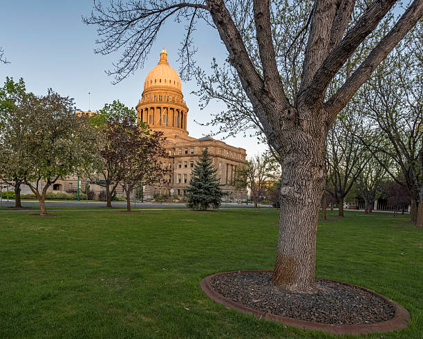 istock Capital park and building at sunrise 471900872