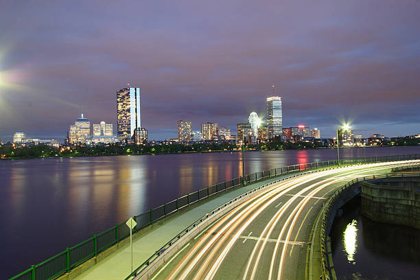 Boston, USA - September 11, 2024: Boston Harbor Skyline and Financial District at sunset time Boston USA