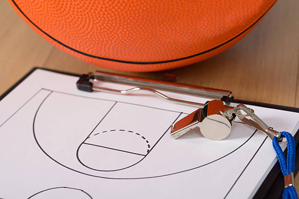 istock Whistle And Basketball Tactics On Paper 471901236