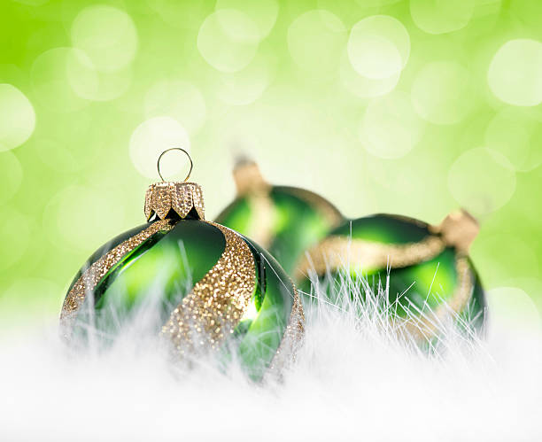 istock Beautiful green decorated baubles 471901287