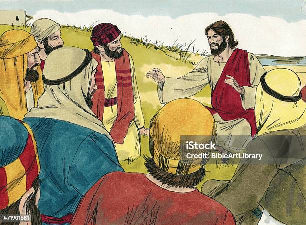 Jesus Instructing Disciples Jesus Instructs Disciples Stock Photo - Download Image Now - Jesus ...