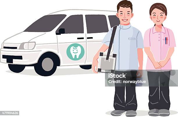 Medical Staffs For The Dental Care At Home Stock Illustration - Download Image Now - 2015, Car, Care