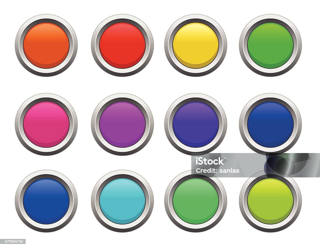 Color Plates Buttons Colored Vector Button Set Stock Illustration - Download Image Now ...
