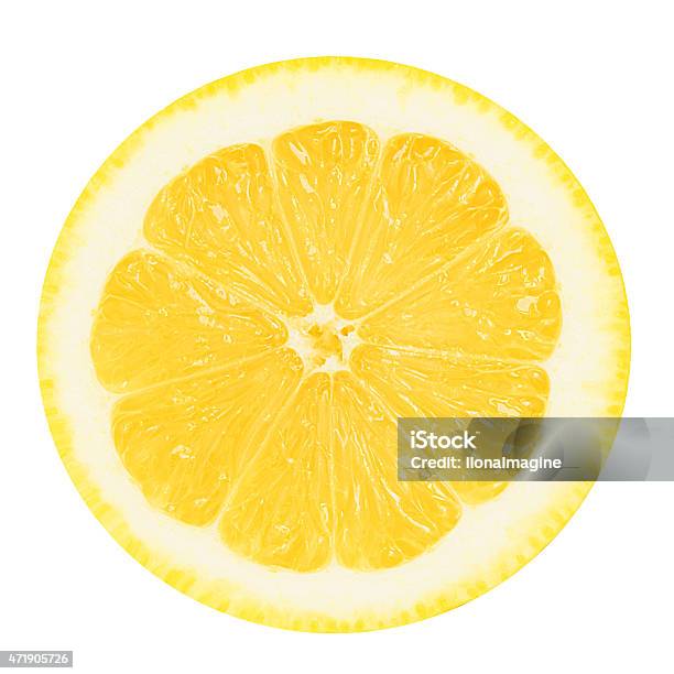 Juicy Yellow Lemon On A White Background Isolated Stock Photo - Download Image Now - Lemon - Fruit, Slice of Food, Cut Out