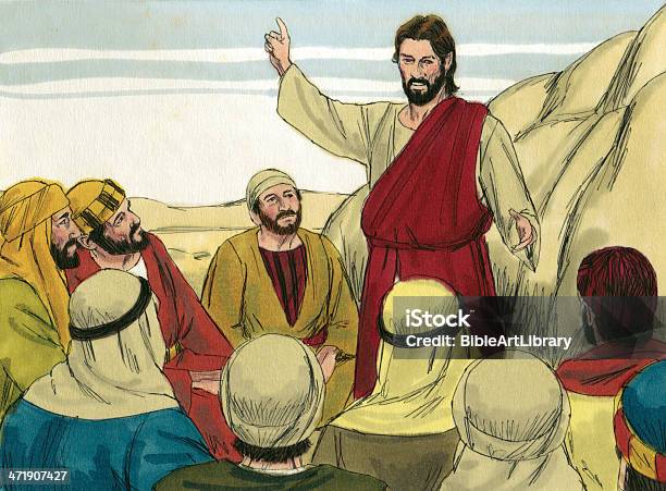 Jesus Speaks To Followers Stock Photo - Download Image Now - Jesus Christ, Apostle - Worshipper, Preacher