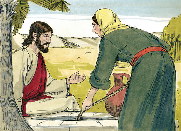 istock Samaritan Woman Gives Jesus Water 471907471