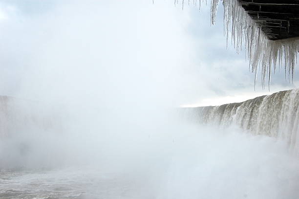 Horseshoe Falls Winter Mist stock photo