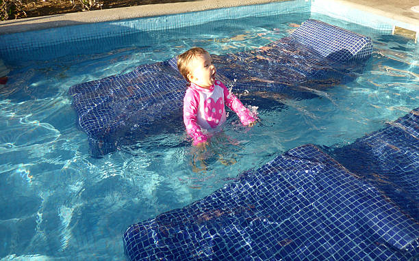 istock Little girl enjoys a swimming pool 471909098
