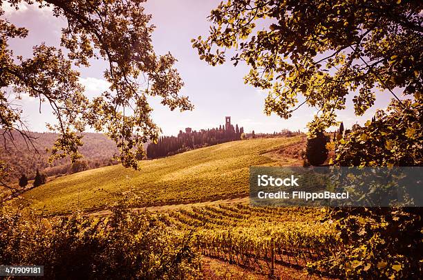 Toscana Paesaggio Vicino Al Badia A Passignano - Fotografie stock e altre immagini di Incorniciatura - Incorniciatura, Toscana - Italia, Agricoltura