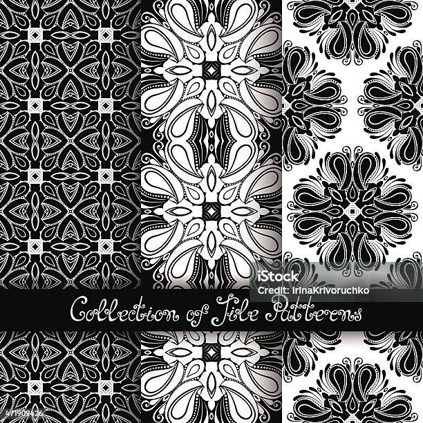 Set Of 3 Seamless Vintage Patterns Stock Illustration - Download Image Now - 2015, Abstract, Art And Craft