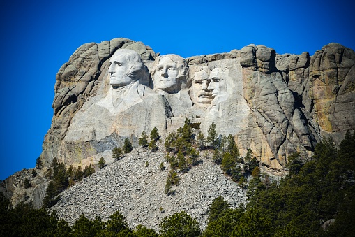 The famous Mount Rushmore National Monument in South Dakota.