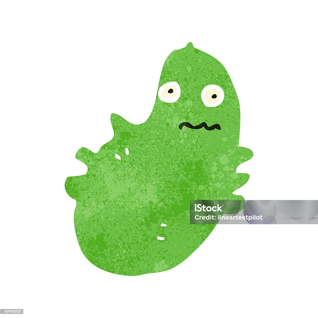 retro cartoon germ Retro cartoon with texture. Isolated on White. Amoeba stock illustration