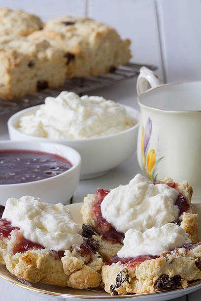 istock Sultana Scones with Jam and Cream and Tea 471915122